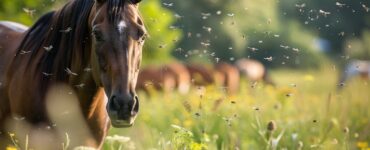 paard omringd door vliegen