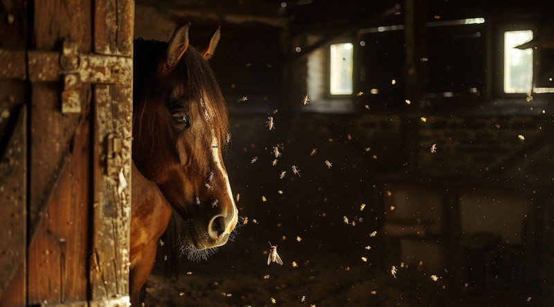 paard met vliegen