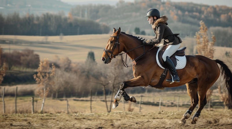 paard bokt bij aanspringen galop