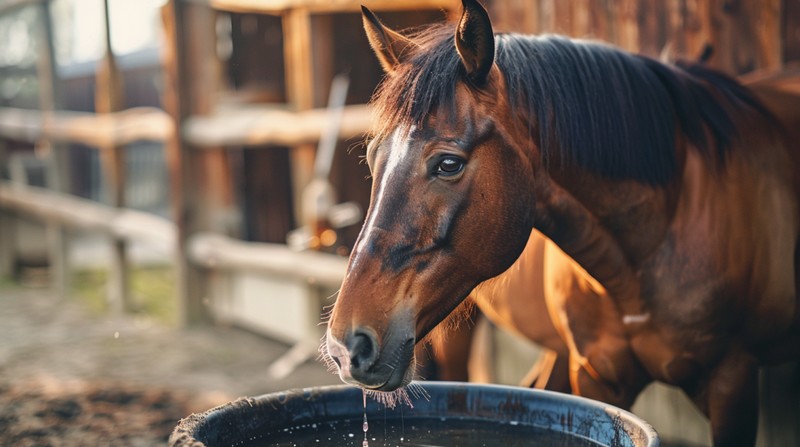 paard te weinig drinkt